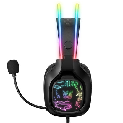 ONIKUMA X22 USB + 3.5mm Colorful Light Wired Gaming Headset with Mic, Cable length: 1.8m(Black) - Multimedia Headset by ONIKUMA | Online Shopping South Africa | PMC Jewellery | Buy Now Pay Later Mobicred