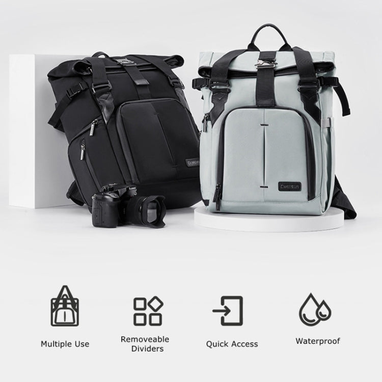 Cwatcun D95 Large Capacity Photography Backpack Shoulders Laptop Camera Bag, Size:27 x 37 x 16cm(Dark Black) - free shipping - PMC TechLife - Order now!