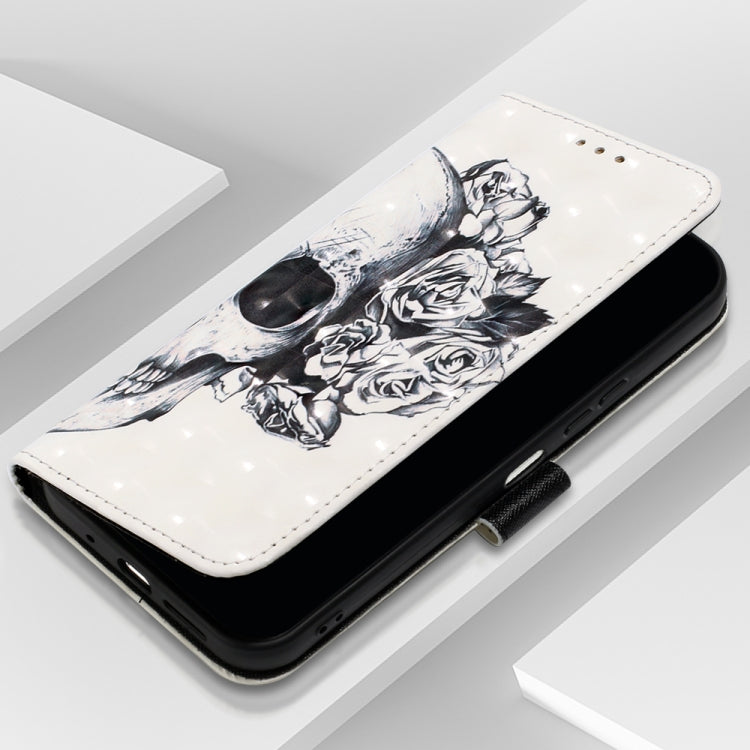 For Xiaomi Redmi Note 13 5G Global 3D Painting Horizontal Flip Leather Phone Case(Skull) - Note 13 Cases by PMC TechLife | Online Shopping South Africa | PMC TechLife | Buy Now Pay Later Mobicred