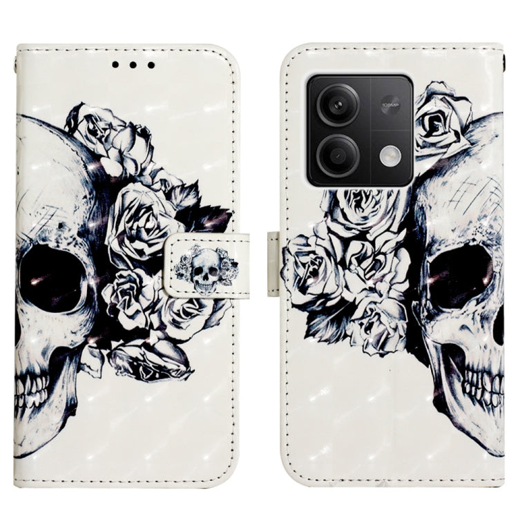 For Xiaomi Redmi Note 13 5G Global 3D Painting Horizontal Flip Leather Phone Case(Skull) - Note 13 Cases by PMC TechLife | Online Shopping South Africa | PMC TechLife | Buy Now Pay Later Mobicred