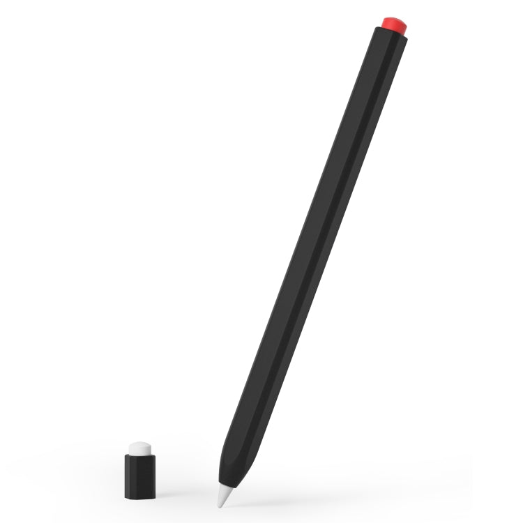 For Apple Pencil 1 Retro Pencil Style Liquid Silicone Stylus Case(Black) - Pencil Accessories by PMC Jewellery | Online Shopping South Africa | PMC Jewellery | Buy Now Pay Later Mobicred