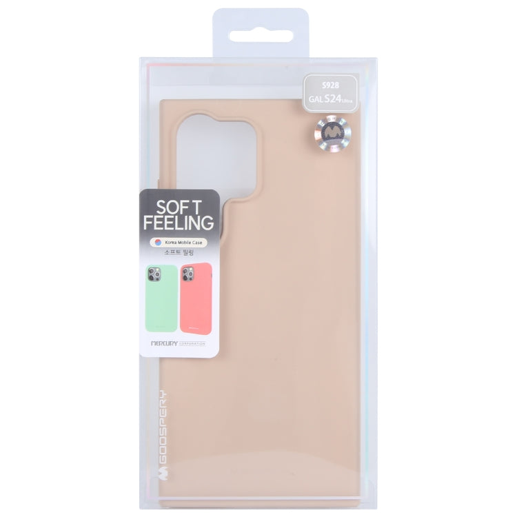 For Samsung Galaxy S24 Ultra 5G GOOSPERY SOFT FEELING Liquid TPU Soft Phone Case(Apricot) - Galaxy S24 Ultra 5G Cases by GOOSPERY | Online Shopping South Africa | PMC Jewellery | Buy Now Pay Later Mobicred