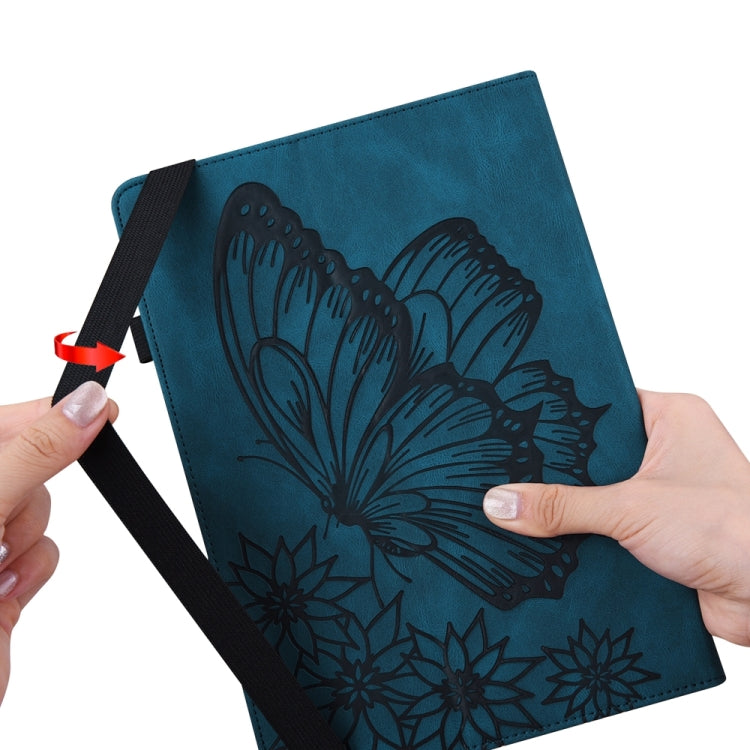 For iPad Pro 11 2024 Big Butterfly Embossed Leather Tablet Case(Blue) - iPad Pro 11 2024 Cases by PMC TechLife | Online Shopping South Africa | PMC TechLife | Buy Now Pay Later Mobicred