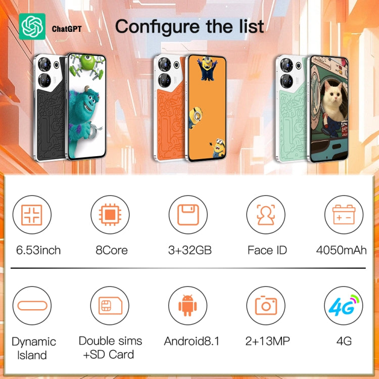 C20 Art Edition, 3GB+32GB, 6.53 inch Face Identification Android 8.1 MTK6753 Octa Core , Network: 4G, Dual SIM(Black) -  by PMC TechLife | Online Shopping South Africa | PMC TechLife