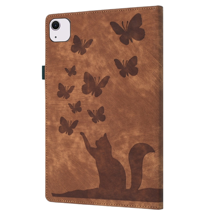 For iPad Air 11 2024 / Pro 11 2021 / 2020 Butterfly Cat Embossing Leather Tablet Case(Brown) - iPad Air 11 2024 Cases by PMC TechLife | Online Shopping South Africa | PMC TechLife | Buy Now Pay Later Mobicred