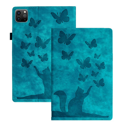 For iPad Pro 11 2024 Butterfly Cat Embossing Leather Tablet Case(Sky Blue) - iPad Pro 11 2024 Cases by PMC Jewellery | Online Shopping South Africa | PMC Jewellery | Buy Now Pay Later Mobicred