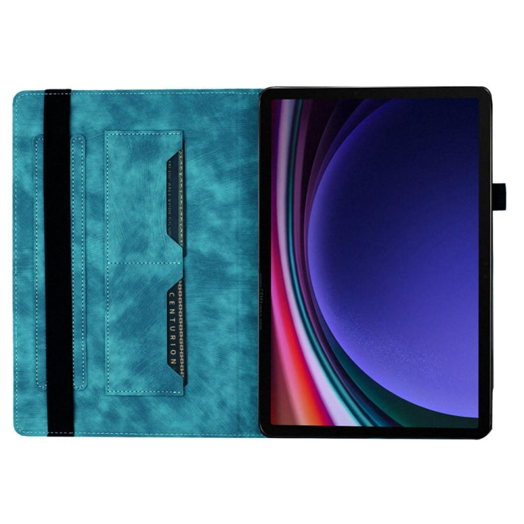 For Samsung Galaxy Tab S9 FE+ / S9+ / S8+ Butterfly Cat Embossing Leather Tablet Case(Sky Blue) - Galaxy Tab S9+ Cases by PMC Jewellery | Online Shopping South Africa | PMC Jewellery | Buy Now Pay Later Mobicred