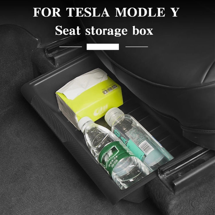 For Tesla Model Y 2021-2023 TPE Storage Organizer Under Car Seat, Style:without Cover(White) - Stowing Tidying by PMC TechLife | Online Shopping South Africa | PMC TechLife | Buy Now Pay Later Mobicred