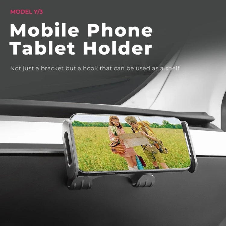 For Tesla Model 3 / Y Car Co-pilot Glove Box Hook Phone Tablet Holder, Style:Hook Base + Phone Bracket - free shipping - PMC TechLife - Order now!