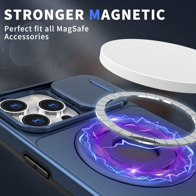 For iPhone 14 Camshield MagSafe Ring Holder Armor Phone Case(Blue) - iPhone 14 Cases by PMC Jewellery | Online Shopping South Africa | PMC Jewellery