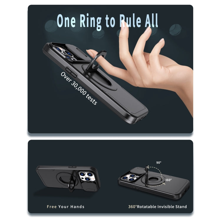 For iPhone 12 Camshield MagSafe Ring Holder Armor Phone Case(Black) - free shipping - PMC TechLife - Order now!