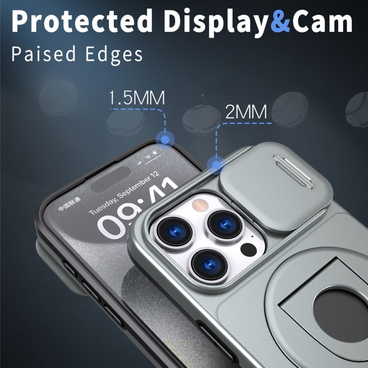 For iPhone 12 Pro Max Camshield MagSafe Ring Holder Armor Phone Case(Titanium Grey) - iPhone 12 Pro Max Cases by PMC TechLife | Online Shopping South Africa | PMC TechLife