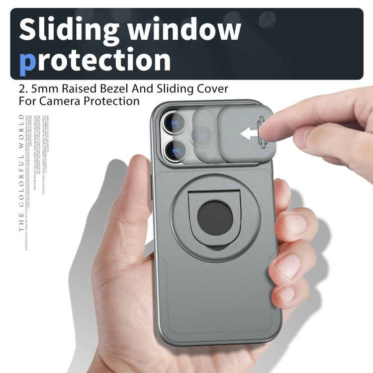 For iPhone 12 Pro Max Camshield MagSafe Ring Holder Armor Phone Case(Titanium Grey) - iPhone 12 Pro Max Cases by PMC TechLife | Online Shopping South Africa | PMC TechLife