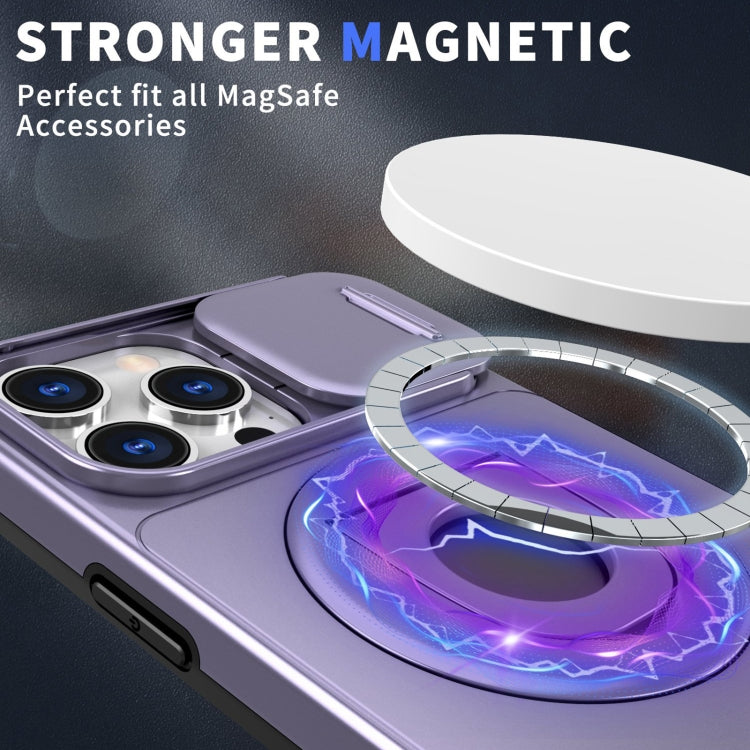 For iPhone 12 Pro Camshield MagSafe Ring Holder Armor Phone Case(Purple) - iPhone 12 / 12 Pro Cases by PMC TechLife | Online Shopping South Africa | PMC TechLife