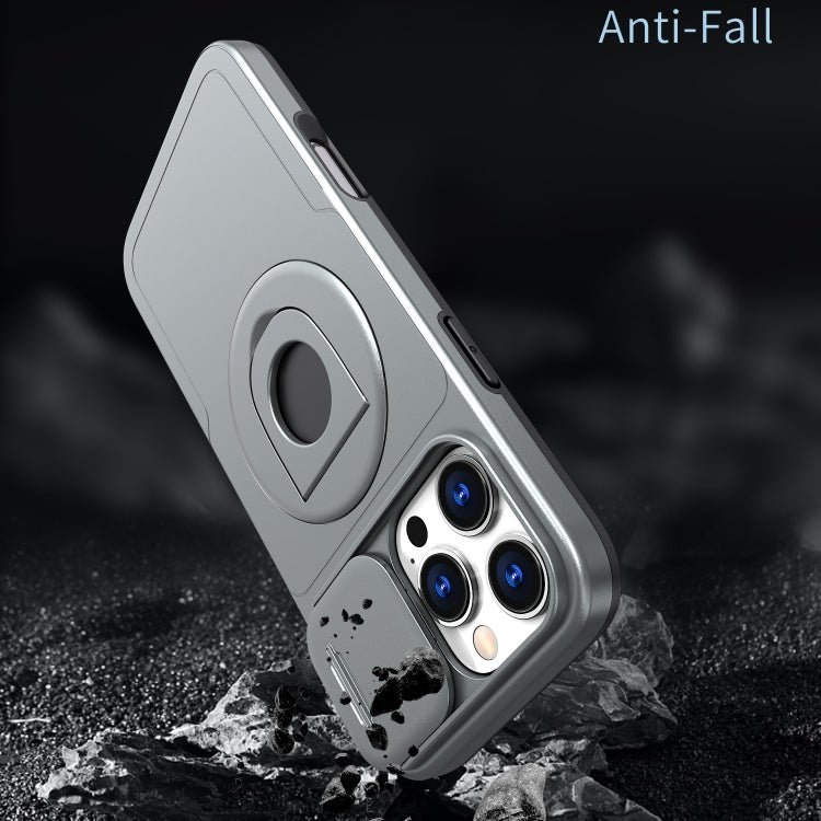 For iPhone 16 Pro Camshield MagSafe Ring Holder Armor Phone Case(Titanium Grey) - iPhone 16 Pro Cases by PMC TechLife | Online Shopping South Africa | PMC TechLife | Buy Now Pay Later Mobicred
