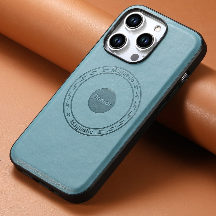 For iPhone 15 Pro Max Denior Cowhide Texture Leather MagSafe Phone Case(Blue) - free shipping - PMC TechLife - Order now!