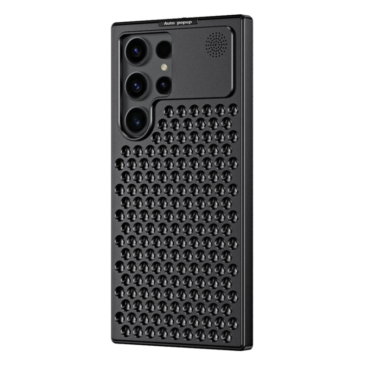 For Samsung Galaxy S22 Ultra 5G R-JUST RJ58 Aromatherapy Metal Cooling Phone Case(Black) - Galaxy S22 Ultra 5G Cases by R-JUST | Online Shopping South Africa | PMC Jewellery