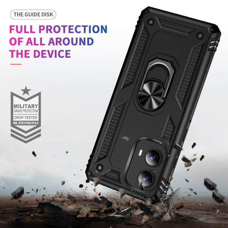 For Motorola Edge 2024 Shockproof TPU + PC Phone Case with Holder(Black) - free shipping - PMC Jewellery - Order now!