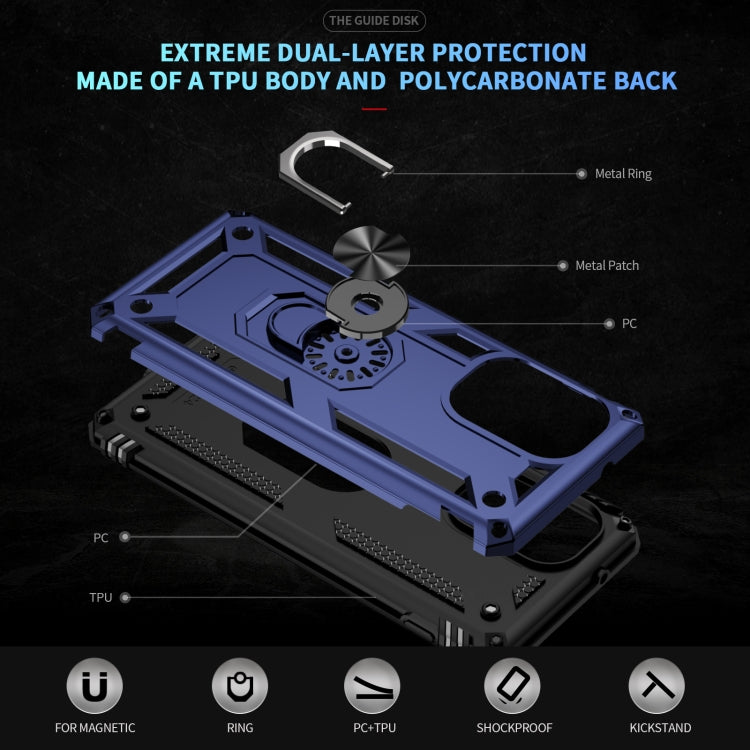 For Motorola Edge 2024 Shockproof TPU + PC Phone Case with Holder(Blue) - Motorola Cases by PMC Jewellery | Online Shopping South Africa | PMC Jewellery | Buy Now Pay Later Mobicred