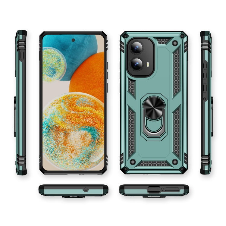 For Motorola Edge 2024 Shockproof TPU + PC Phone Case with Holder(Dark Green) - free shipping - PMC Jewellery - Order now!
