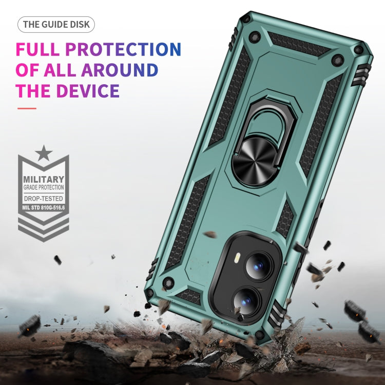 For Motorola Edge 2024 Shockproof TPU + PC Phone Case with Holder(Dark Green) - free shipping - PMC Jewellery - Order now!