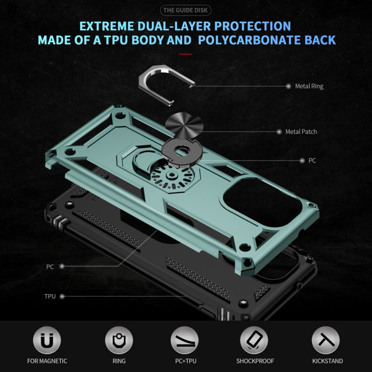 For Motorola Edge 2024 Shockproof TPU + PC Phone Case with Holder(Dark Green) - free shipping - PMC Jewellery - Order now!