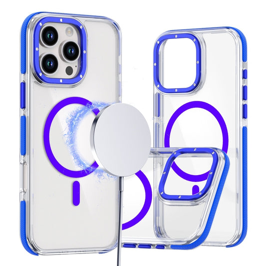 For iPhone 16 Pro Dual-Color Clear Acrylic Hybrid TPU MagSafe Phone Case(Blue) - iPhone 16 Pro Cases by PMC Jewellery | Online Shopping South Africa | PMC Jewellery | Buy Now Pay Later Mobicred