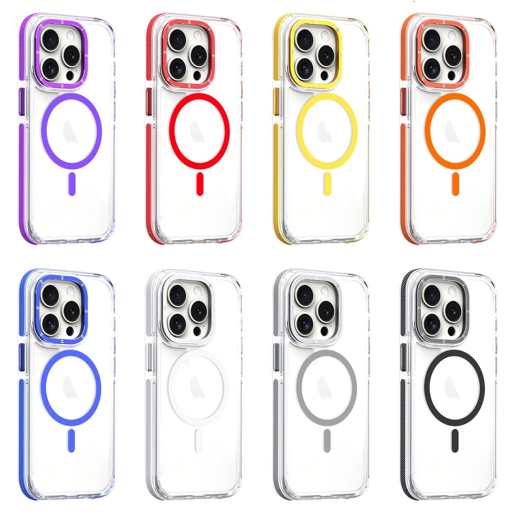 For iPhone 15 Pro Max Dual-Color Clear Acrylic Hybrid TPU MagSafe Phone Case(Orange) - iPhone 15 Pro Max Cases by PMC Jewellery | Online Shopping South Africa | PMC Jewellery