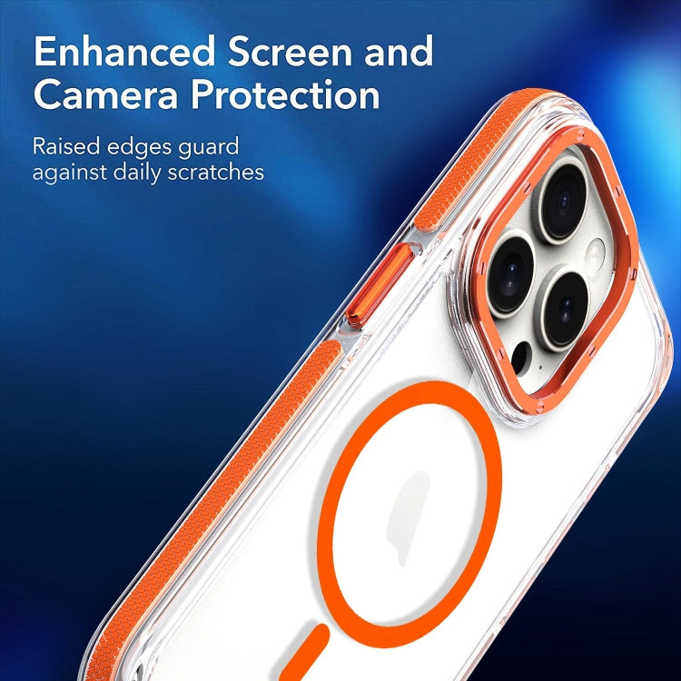For iPhone 13 Dual-Color Clear Acrylic Hybrid TPU MagSafe Phone Case(Blue) - iPhone 13 Cases by PMC TechLife | Online Shopping South Africa | PMC TechLife