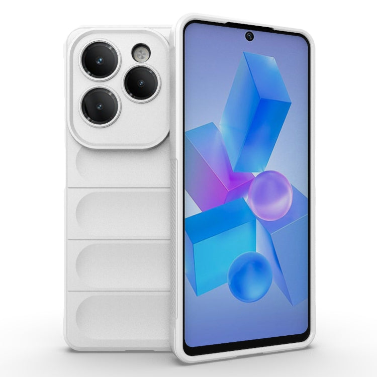 For Infinix Hot 40 Pro / Hot 40 Magic Shield TPU + Flannel Phone Case(White) - Infinix Cases by PMC TechLife | Online Shopping South Africa | PMC TechLife | Buy Now Pay Later Mobicred