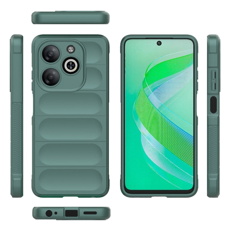 For Infinix Smart 8 Magic Shield TPU + Flannel Phone Case(Dark Green) - Infinix Cases by PMC TechLife | Online Shopping South Africa | PMC TechLife | Buy Now Pay Later Mobicred