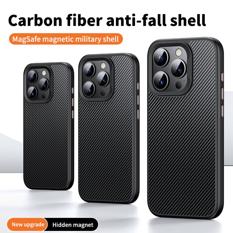 For iPhone 15 Pro Max Kevlar Fiber Shockproof MagSafe Phone Case(Black) - iPhone 15 Pro Max Cases by PMC TechLife | Online Shopping South Africa | PMC TechLife | Buy Now Pay Later Mobicred