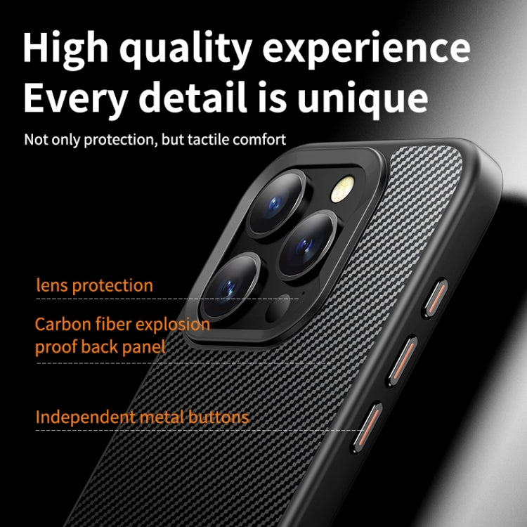 For iPhone 15 Pro Max Kevlar Fiber Shockproof MagSafe Phone Case(Black) - iPhone 15 Pro Max Cases by PMC TechLife | Online Shopping South Africa | PMC TechLife | Buy Now Pay Later Mobicred