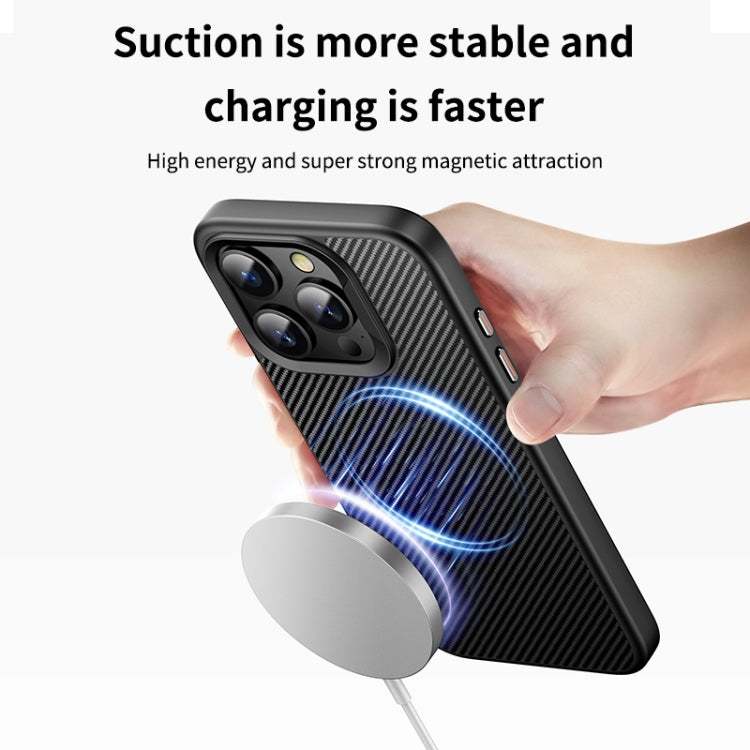 For iPhone 14 Pro Max MagSafe Kevlar Fiber Shockproof Phone Case(Black) - iPhone 14 Pro Max Cases by PMC TechLife | Online Shopping South Africa | PMC TechLife