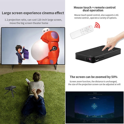 S90 DLP Android 9.0 2GB+32GB 4K Mini WiFi Smart Projector, Power Plug:AU Plug(Black) - Mini Projector by PMC Jewellery | Online Shopping South Africa | PMC Jewellery | Buy Now Pay Later Mobicred