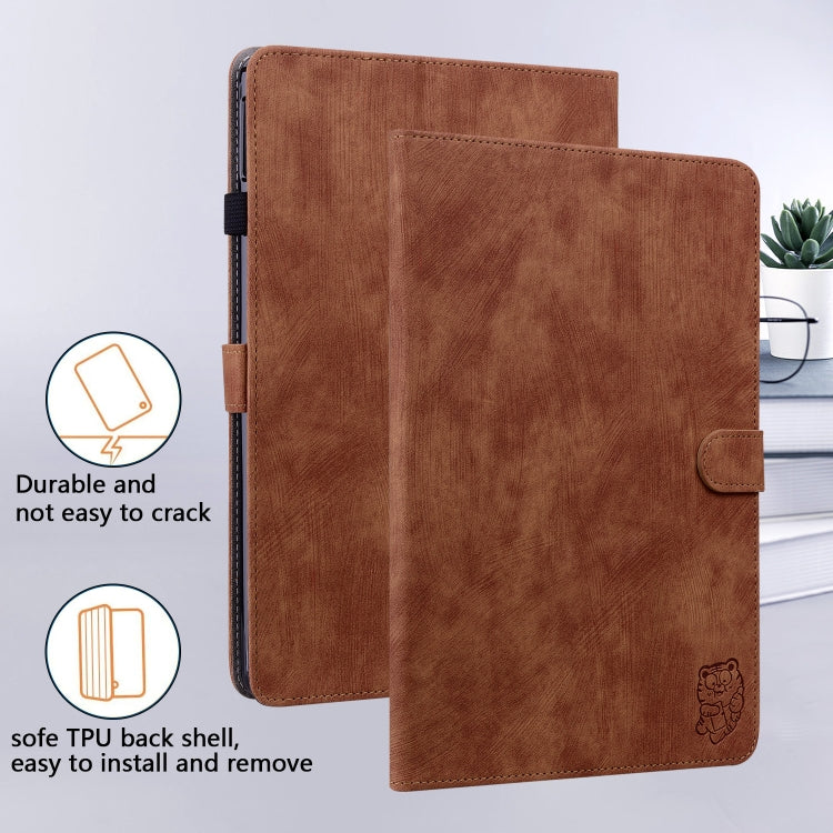 For Amazon Kindle Paperwhite 5  2023 2024 Tiger Pattern Flip Leather Tablet Case(Brown) - Amazon by PMC Jewellery | Online Shopping South Africa | PMC Jewellery | Buy Now Pay Later Mobicred