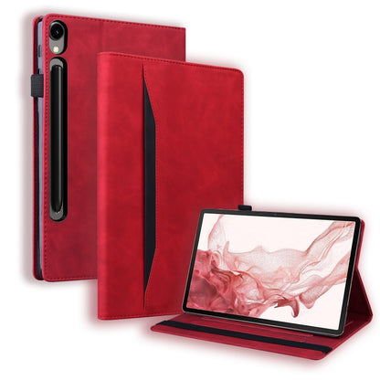 For Samsung Galaxy Tab S9+ /S8+ /S7+ Splicing Shockproof Smart Leather Tablet Case(Red) - Galaxy Tab S9+ Cases by PMC Jewellery | Online Shopping South Africa | PMC Jewellery | Buy Now Pay Later Mobicred