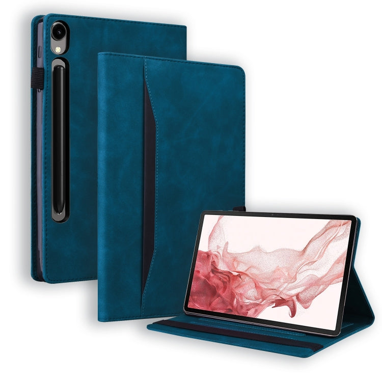 For Samsung Galaxy Tab S9+ /S8+ /S7+ Splicing Shockproof Smart Leather Tablet Case(Blue) - Galaxy Tab S9+ Cases by PMC Jewellery | Online Shopping South Africa | PMC Jewellery | Buy Now Pay Later Mobicred