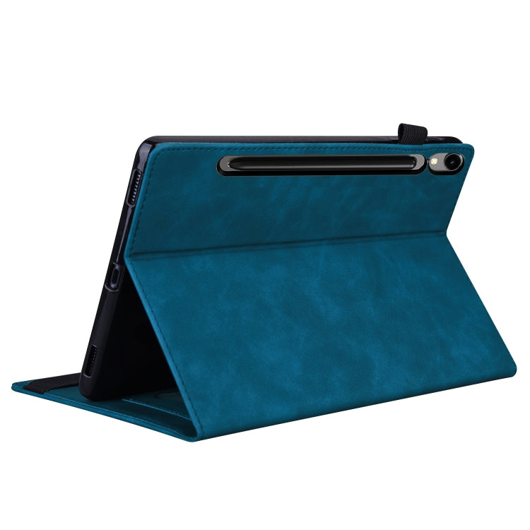 For Samsung Galaxy Tab S9 / S8 / S7 Splicing Shockproof Smart Leather Tablet Case(Blue) - Galaxy Tab S9 Cases by PMC Jewellery | Online Shopping South Africa | PMC Jewellery | Buy Now Pay Later Mobicred