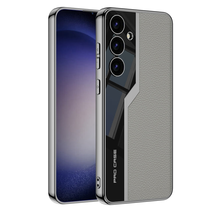 For For Samsung Galaxy S24+ 5G GKK Plating TPU + Leather Supercar Full Coverage Phone Case(Grey) - Galaxy S24+ 5G Cases by GKK | Online Shopping South Africa | PMC Jewellery | Buy Now Pay Later Mobicred