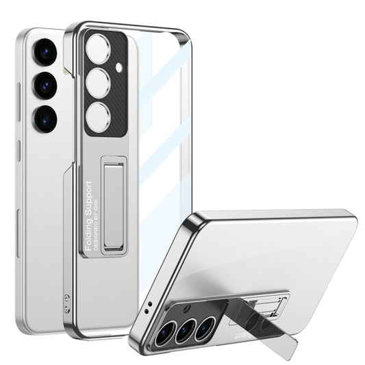 For Samsung Galaxy S24+ 5G GKK Electroplating Full Coverage Protective Phone Case with Holder(Silver) - Galaxy S24+ 5G Cases by GKK | Online Shopping South Africa | PMC Jewellery | Buy Now Pay Later Mobicred