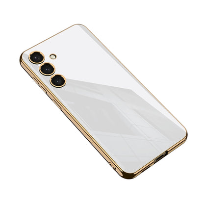 For Samsung Galaxy S24 5G GKK Electroplating TPU Full Coverage Phone Case(White) - Galaxy S24 5G Cases by GKK | Online Shopping South Africa | PMC Jewellery | Buy Now Pay Later Mobicred