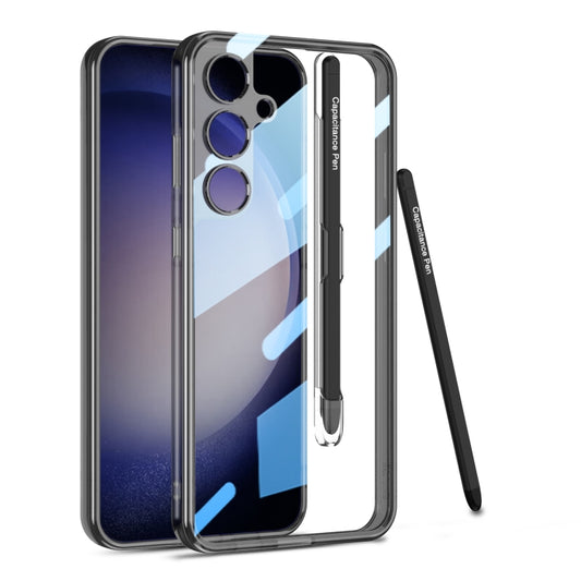 For Samsung Galaxy S24 5G GKK Space Frame Transparent PC + TPU Phone Case with Pen(Transparent Black) - Galaxy S24 5G Cases by GKK | Online Shopping South Africa | PMC Jewellery | Buy Now Pay Later Mobicred