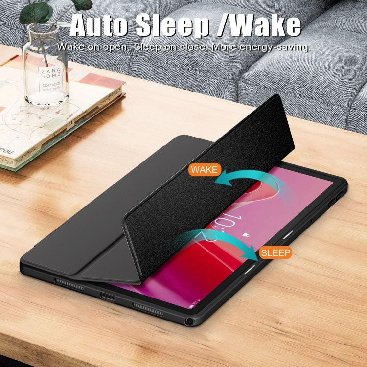 For Lenovo Tab M11 / Xiaoxin Pad 2024 Acrylic 3-Fold Solid Color Smart Leather Tablet Case(Black) - Lenovo by PMC Jewellery | Online Shopping South Africa | PMC Jewellery | Buy Now Pay Later Mobicred
