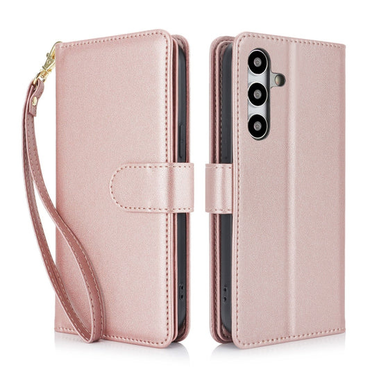 For Samsung Galaxy S24+ / S25+ 5G Multi-Card Wallet RFID Leather Phone Case(Rose Gold) - Galaxy S24+ 5G Cases by PMC Jewellery | Online Shopping South Africa | PMC Jewellery | Buy Now Pay Later Mobicred