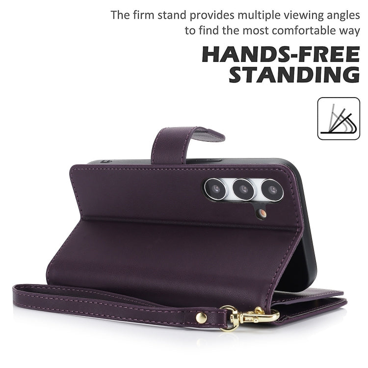 For Samsung Galaxy S24+ / S25+ 5G Multi-Card Wallet RFID Leather Phone Case(Dark Purple) - Galaxy S24+ 5G Cases by PMC TechLife | Online Shopping South Africa | PMC TechLife | Buy Now Pay Later Mobicred