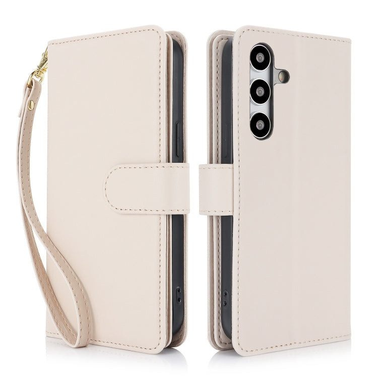 For Samsung Galaxy S24+ / S25+ 5G Multi-Card Wallet RFID Leather Phone Case(Apricot) - Galaxy S24+ 5G Cases by PMC TechLife | Online Shopping South Africa | PMC TechLife | Buy Now Pay Later Mobicred