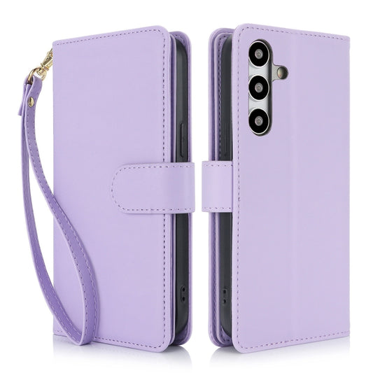 For Samsung Galaxy S24 / S25 5G Multi-Card Wallet RFID Leather Phone Case(Light Purple) - Galaxy S24 5G Cases by PMC Jewellery | Online Shopping South Africa | PMC Jewellery | Buy Now Pay Later Mobicred