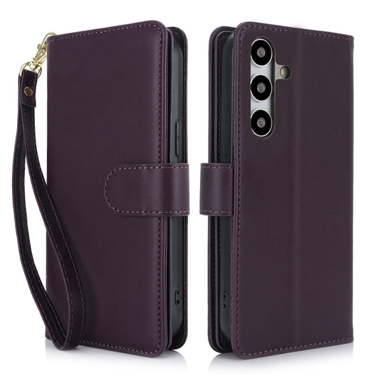 For Samsung Galaxy S24 / S25 5G Multi-Card Wallet RFID Leather Phone Case(Dark Purple) - Galaxy S24 5G Cases by PMC Jewellery | Online Shopping South Africa | PMC Jewellery | Buy Now Pay Later Mobicred