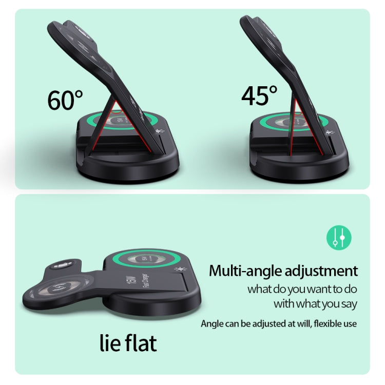 H50 4 in 1 Multi-function Magnetic Wireless Charger(Black) - Wireless Charger by PMC TechLife | Online Shopping South Africa | PMC TechLife | Buy Now Pay Later Mobicred